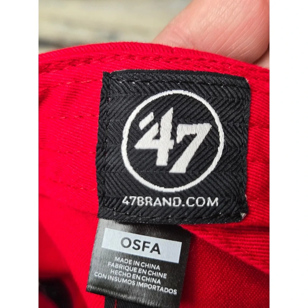 47 Brand Red Sorry Can't Baseball Bye Embroidered Dad‎ Hat Strapback OSFA